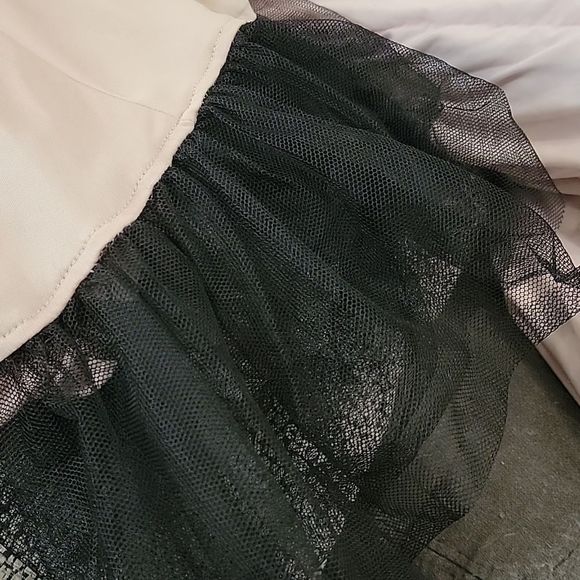 Blu Sage Black & Tan Lace Flare Dress with V Back - Picture 4 of 5